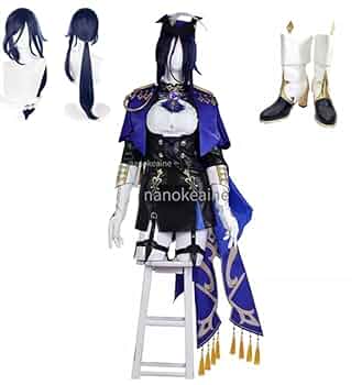 Amazon.co.jp: 原神 クロリンデ コスプレ衣装+ウィッグ+ 靴+帽